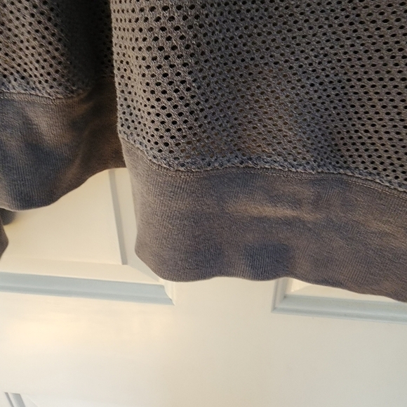 Current Elliott shrunken jogger top size 2 taupe long sleeve mesh cotton - Picture 6 of 9